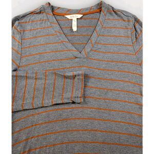 Matilda Jane Tunic Top Women's M Gray Orange Stripe Windsong Swing Long Sleeve